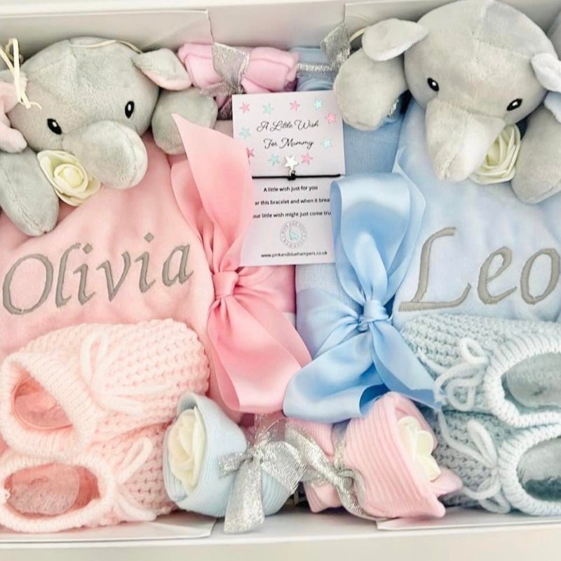 Twin Baby Hampers - Pink and Blue Hampers