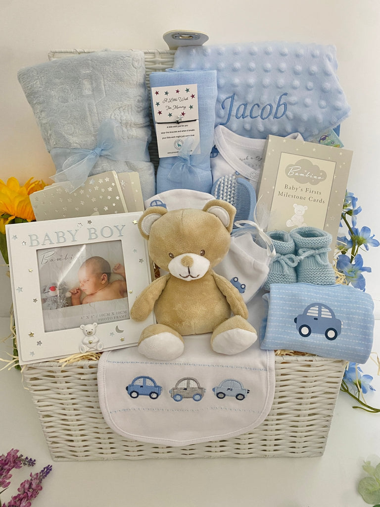 Baby Boy Gift - Beep Beep Teddy - Pink and Blue Hampers