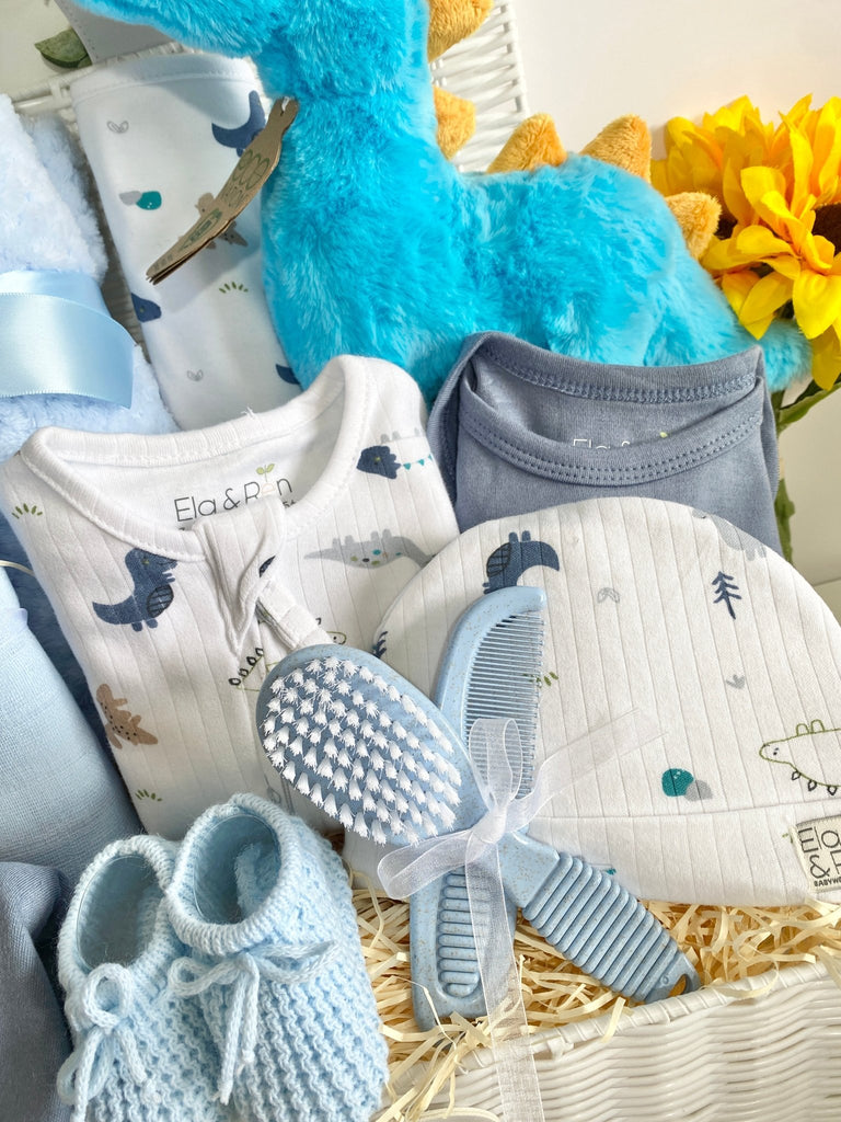 Baby Boy Gift Hamper - Big Blue Dinosaur - Pink and Blue Hampers