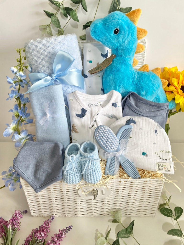 Baby Boy Gift Hamper - Big Blue Dinosaur - Pink and Blue Hampers