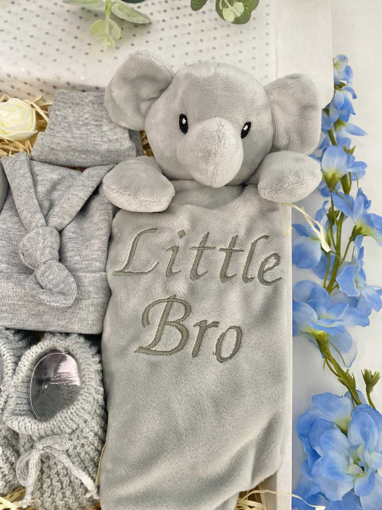 Baby Boy Gift - Little Bro Elephant - Pink and Blue Hampers