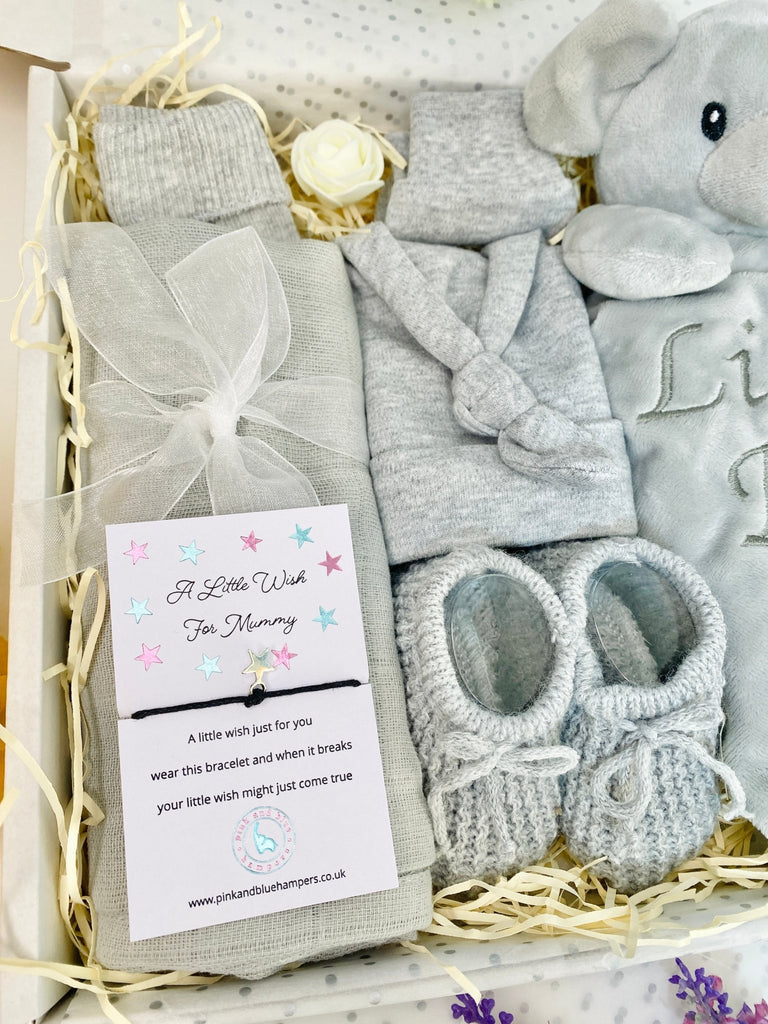 Baby Boy Gift - Little Bro Elephant - Pink and Blue Hampers