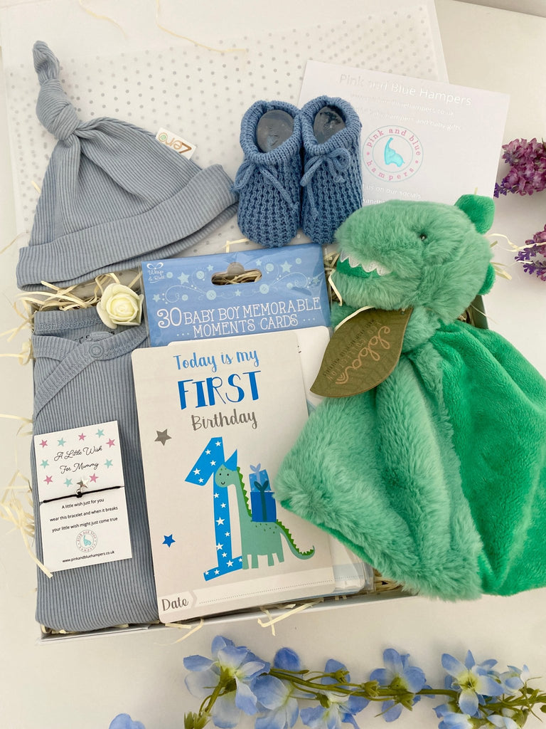 Baby Boy Hamper - Dinos 1st Birthday - Pink and Blue Hampers