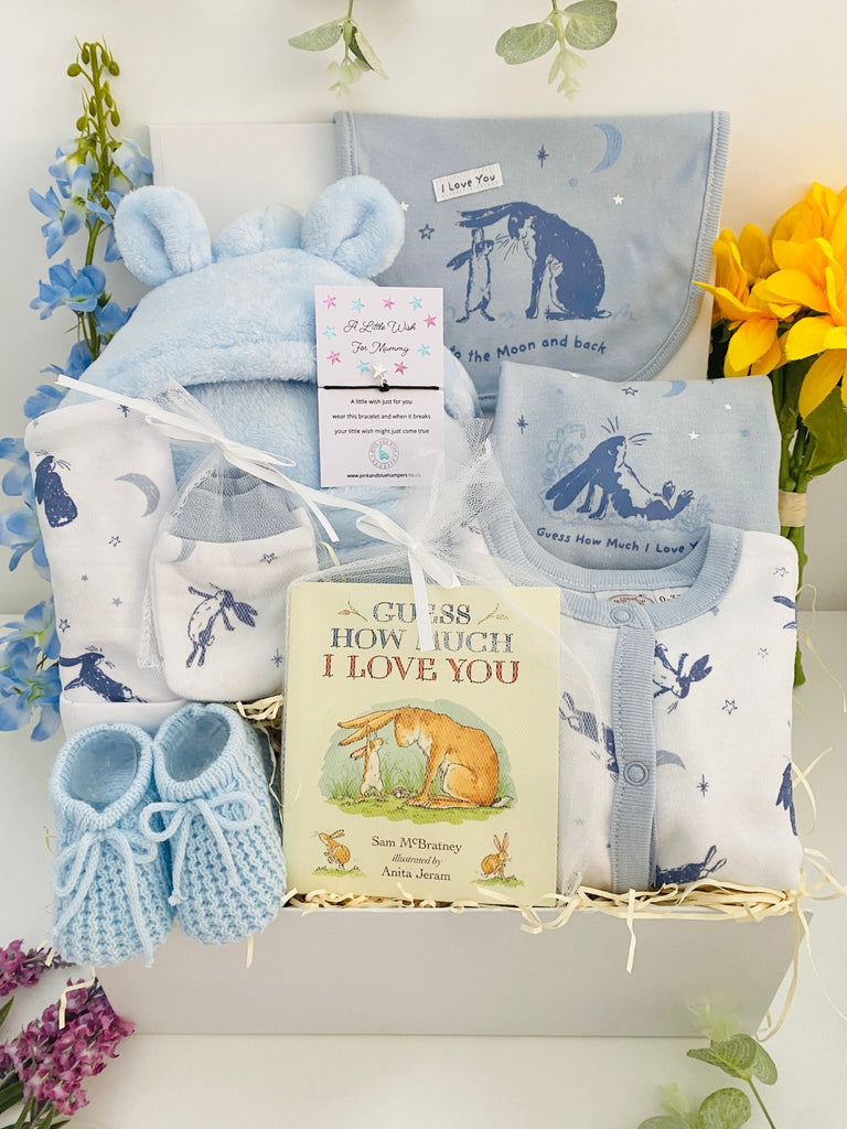 Baby Boy Hamper Gift - Guess How Much I Love You - Pink and Blue Hampers