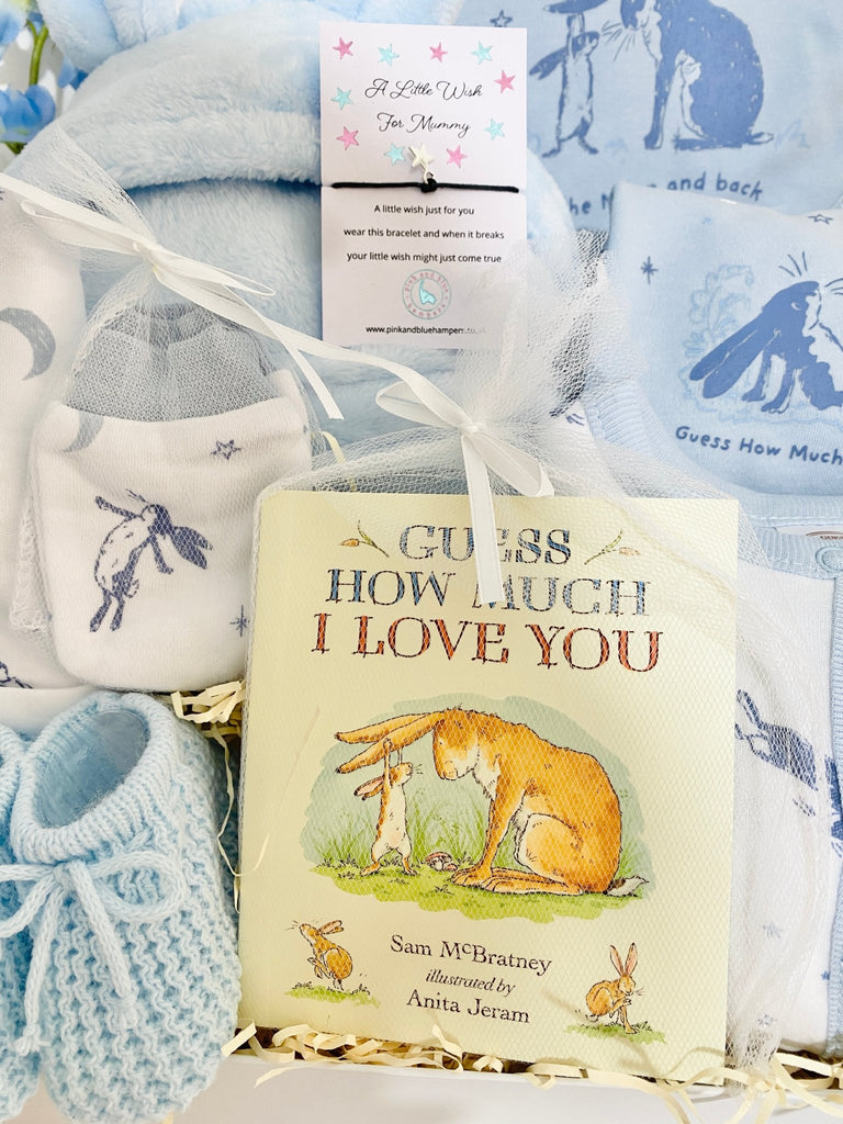 Baby Boy Hamper Gift - Guess How Much I Love You - Pink and Blue Hampers