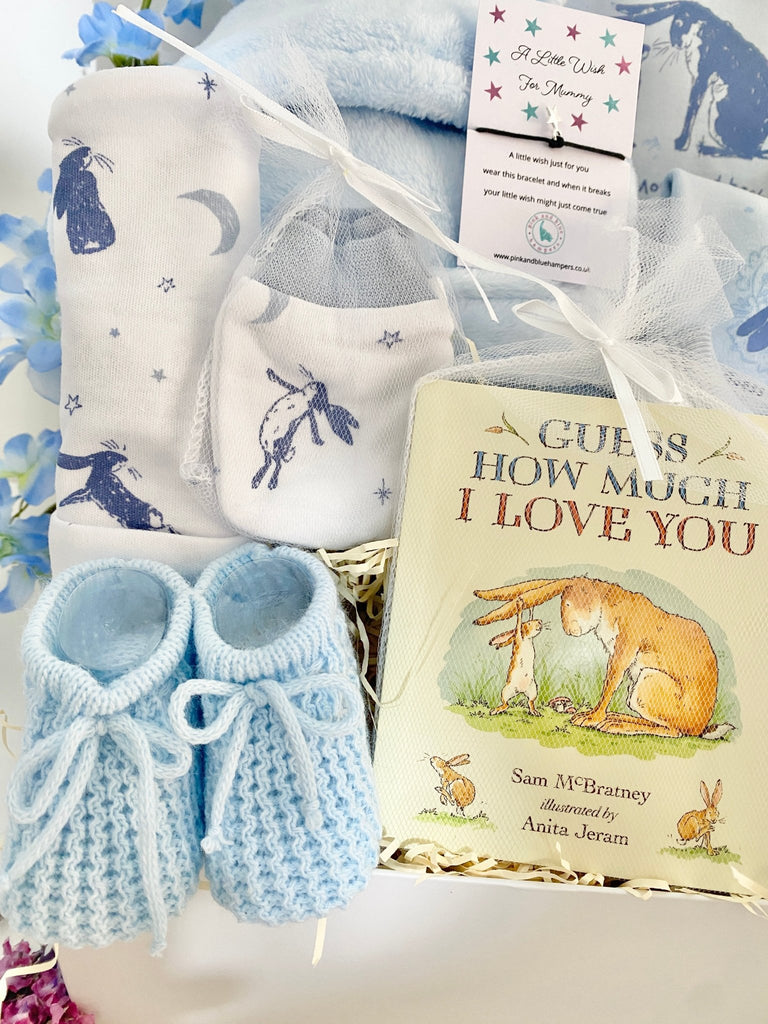 Baby Boy Hamper Gift - Guess How Much I Love You - Pink and Blue Hampers