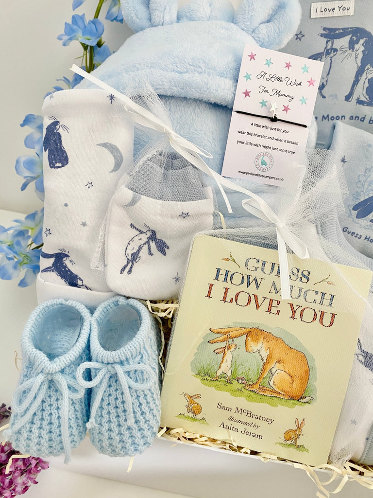 Baby Boy Hamper Gift - Guess How Much I Love You - Pink and Blue Hampers