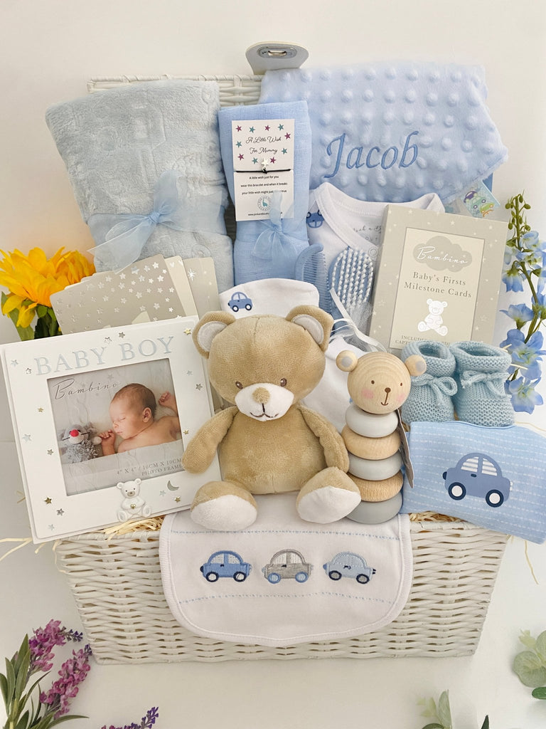 Baby Boy Hamper - Little Cars - Pink and Blue Hampers