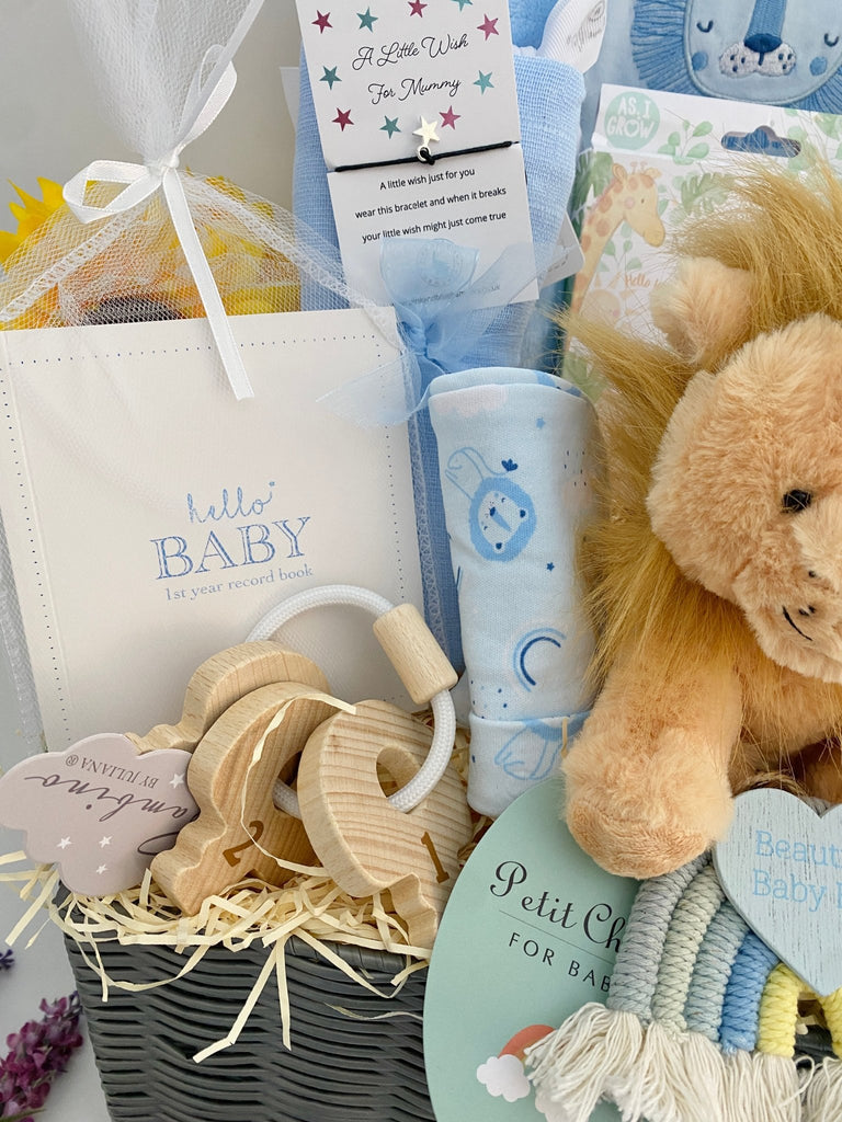 Baby Boy Hamper - Rainbow Roaring Lion - Pink and Blue Hampers