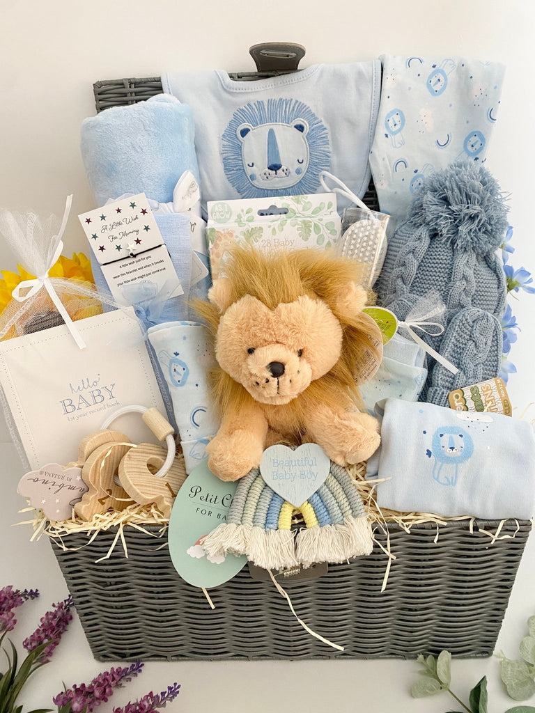 Baby Boy Hamper - Rainbow Roaring Lion - Pink and Blue Hampers