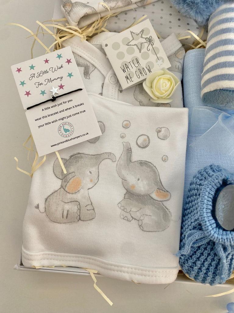 Baby Boy Hamper - Stripy Elephant - Pink and Blue Hampers