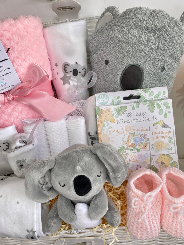 Baby Girl Gift Basket - Magical Koala & Stars - Pink and Blue Hampers