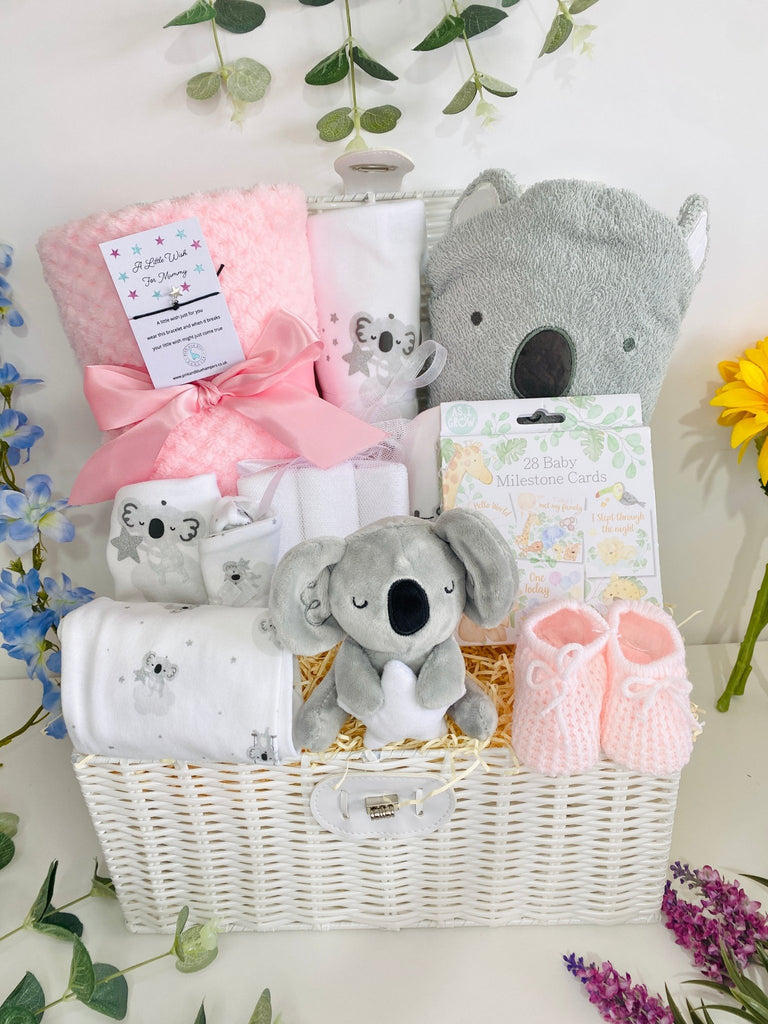 Baby Girl Gift Basket - Magical Koala & Stars - Pink and Blue Hampers