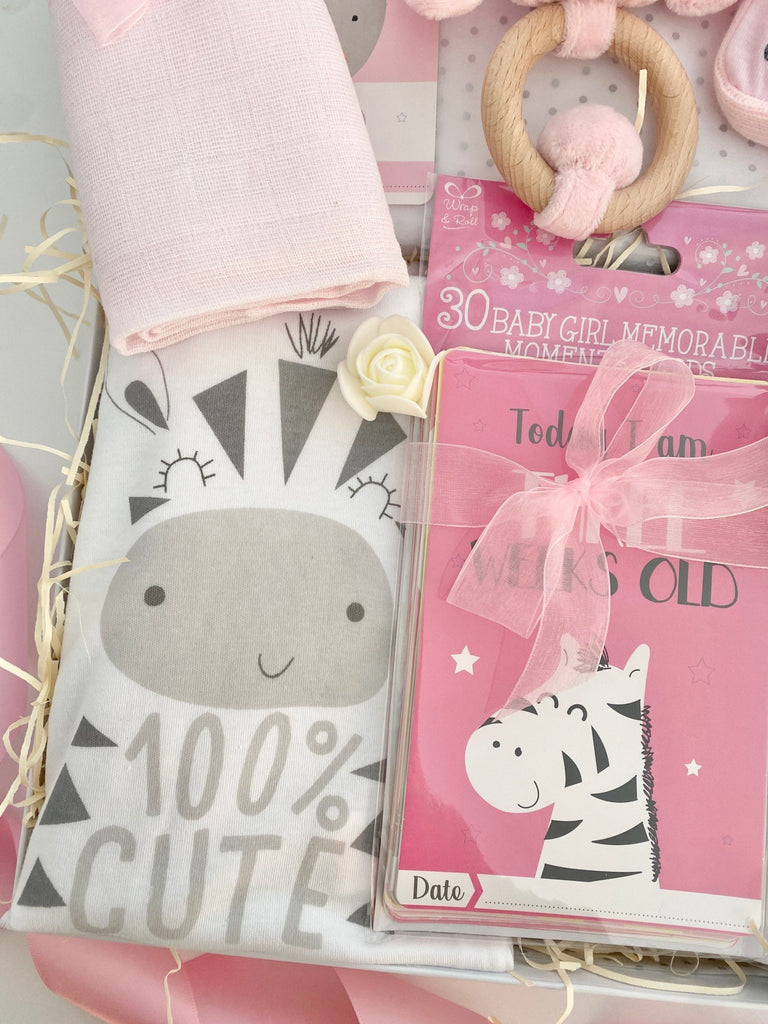 Baby Girl Gift Hamper - 100% Cute - Pink and Blue Hampers