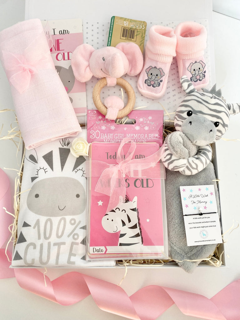 Baby Girl Gift Hamper - 100% Cute - Pink and Blue Hampers