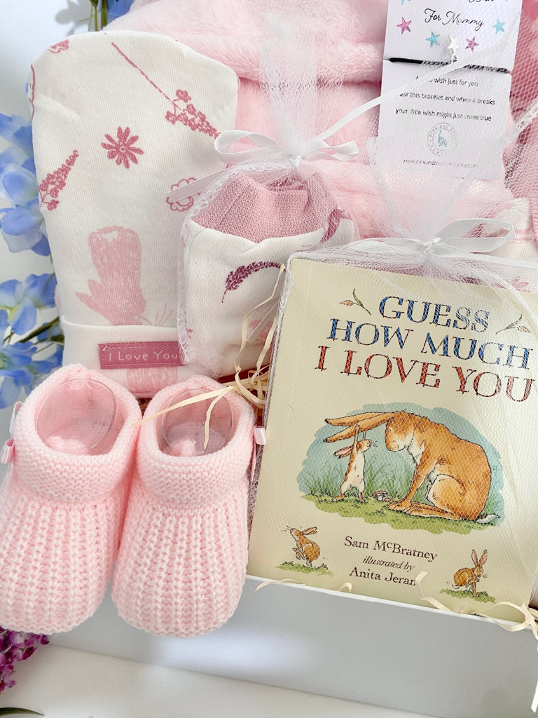 Baby Girl Gift Hamper - Guess How Much I Love You - Pink and Blue Hampers