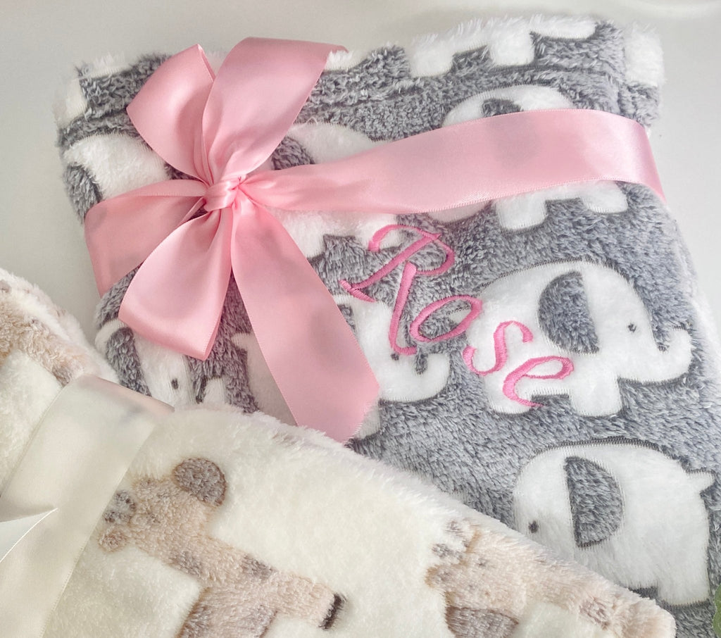 Baby Girl Gift - Pretty Pink Elephant - Pink and Blue Hampers