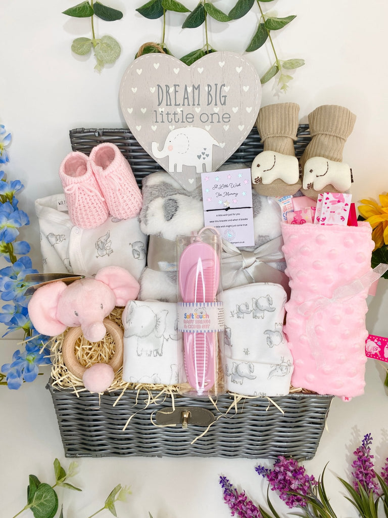 Baby Girl Hamper - Elephant Cuteness - Pink and Blue Hampers