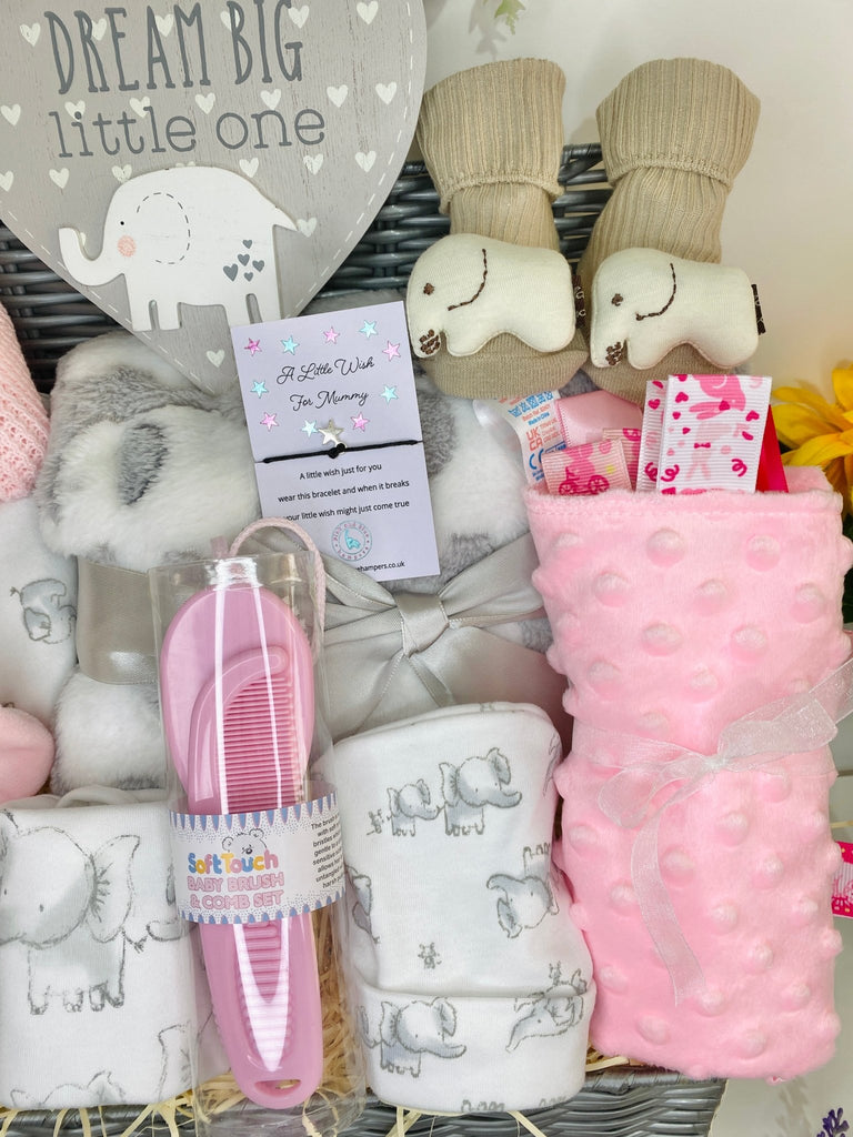 Baby Girl Hamper - Elephant Cuteness - Pink and Blue Hampers