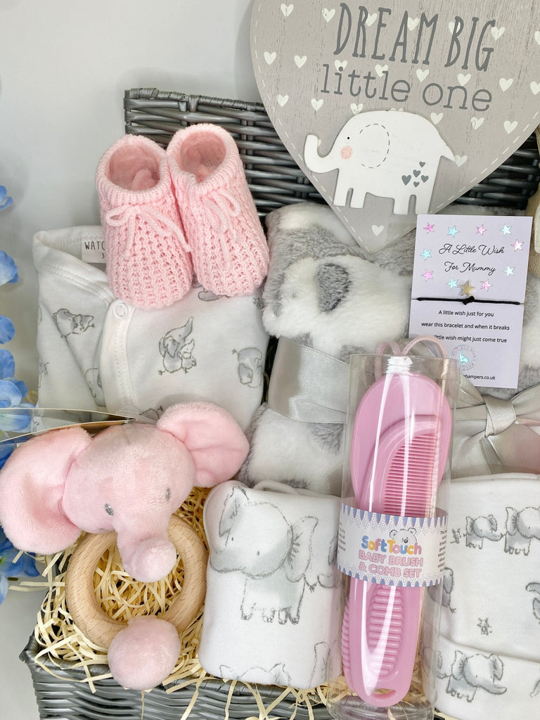 Baby Girl Hamper - Elephant Cuteness - Pink and Blue Hampers