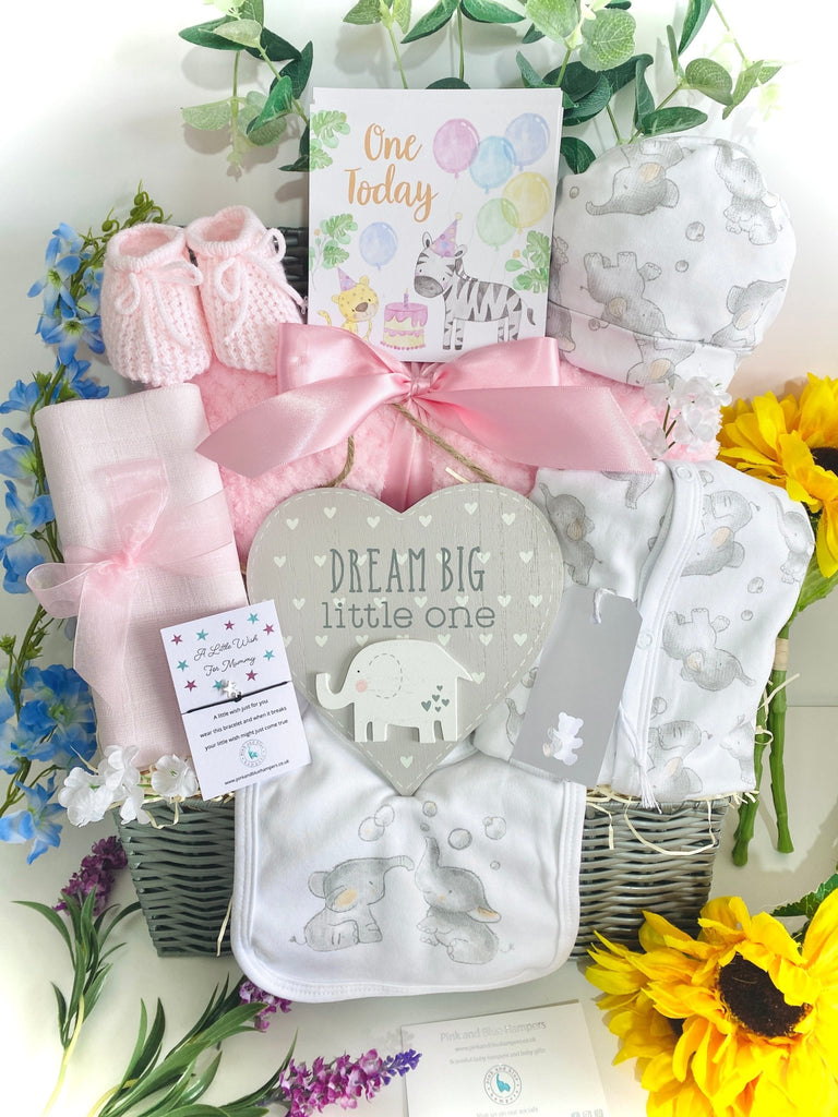 Baby Girl Maternity Girl - Sweet Hearts & Bubbles - Pink and Blue Hampers