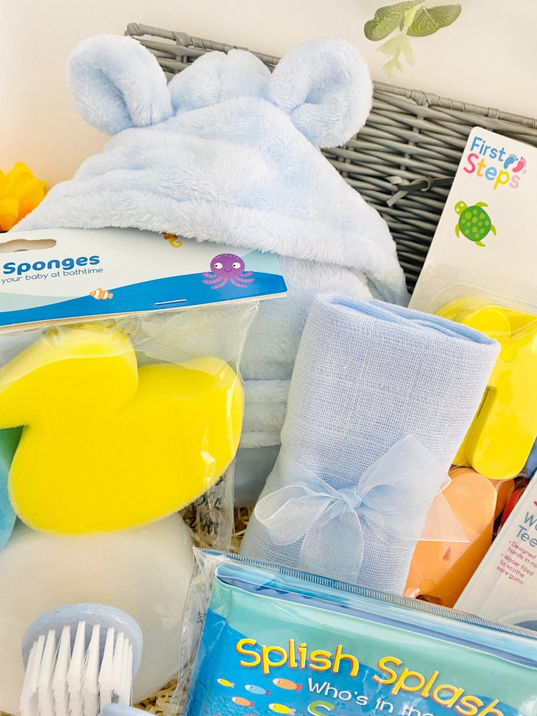 Baby Shower Gift Basket - Splashing Baby Boy - Pink and Blue Hampers