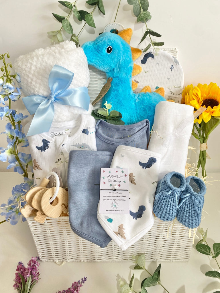 Baby Shower Hamper - Mumma’s Little Dino - Pink and Blue Hampers