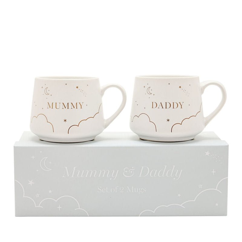 Bambino Set of 2 Mugs - Mummy & Daddy - Pink and Blue Hampers