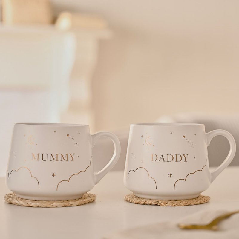 Bambino Set of 2 Mugs - Mummy & Daddy - Pink and Blue Hampers