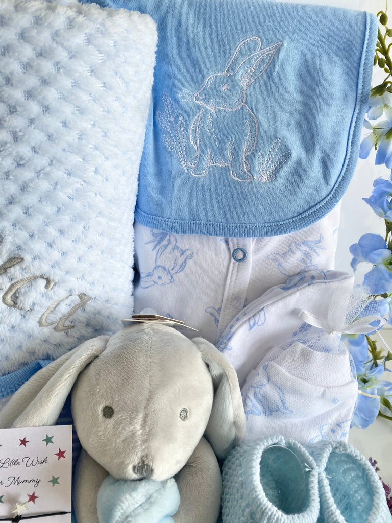 Beautiful Baby Boy Bunny Themed Gift Hamper - Pink and Blue Hampers