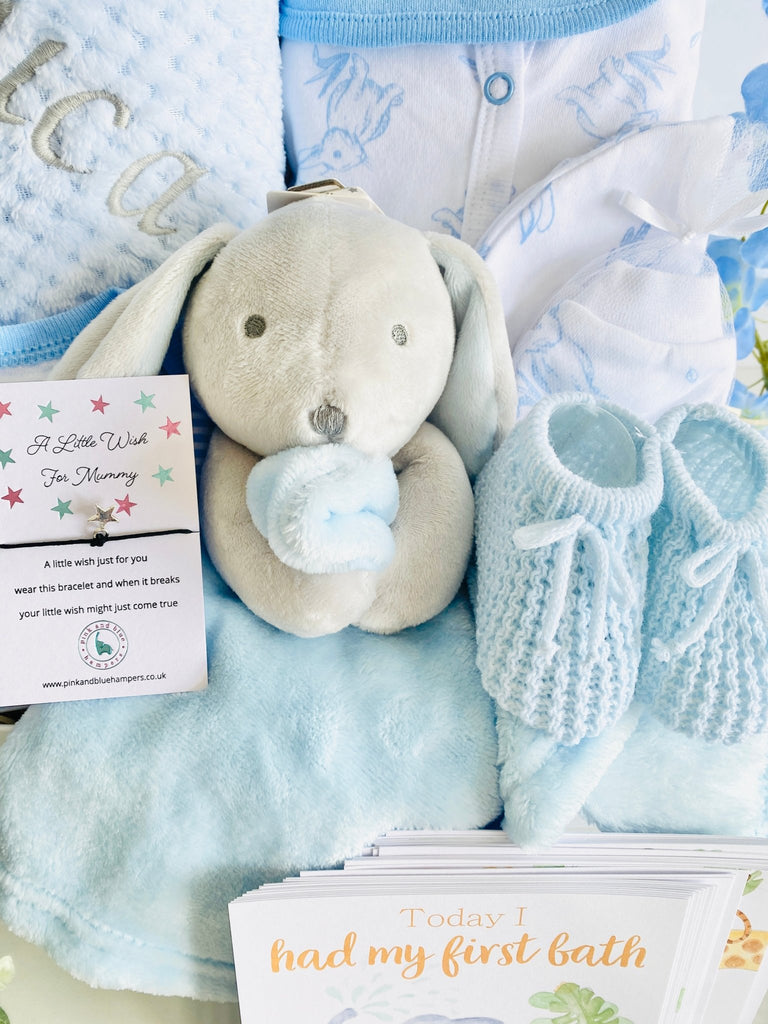 Beautiful Baby Boy Bunny Themed Gift Hamper - Pink and Blue Hampers