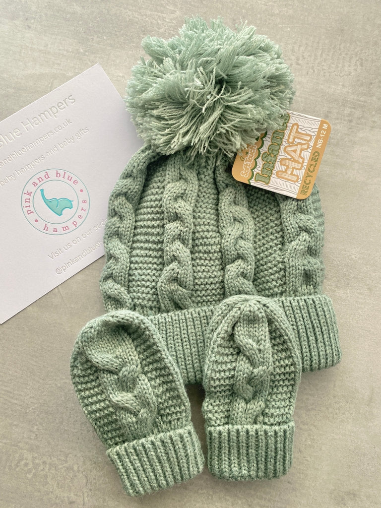 Cute Hat & Mittens Set - Pink and Blue Hampers