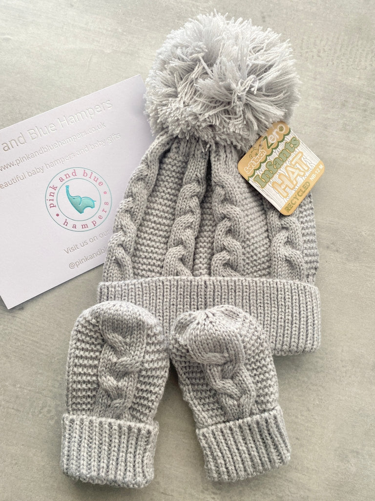 Cute Hat & Mittens Set - Pink and Blue Hampers