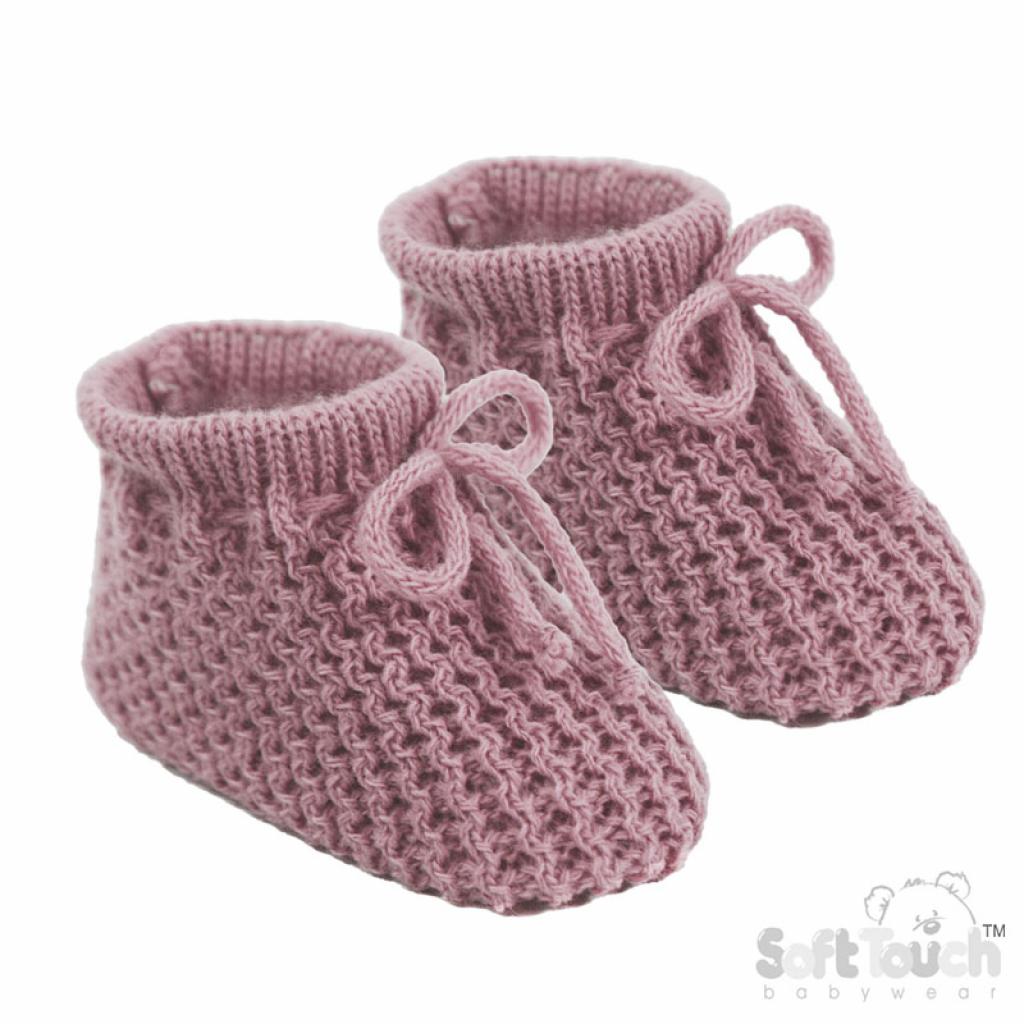 Dusky Pink Booties - Pink and Blue Hampers