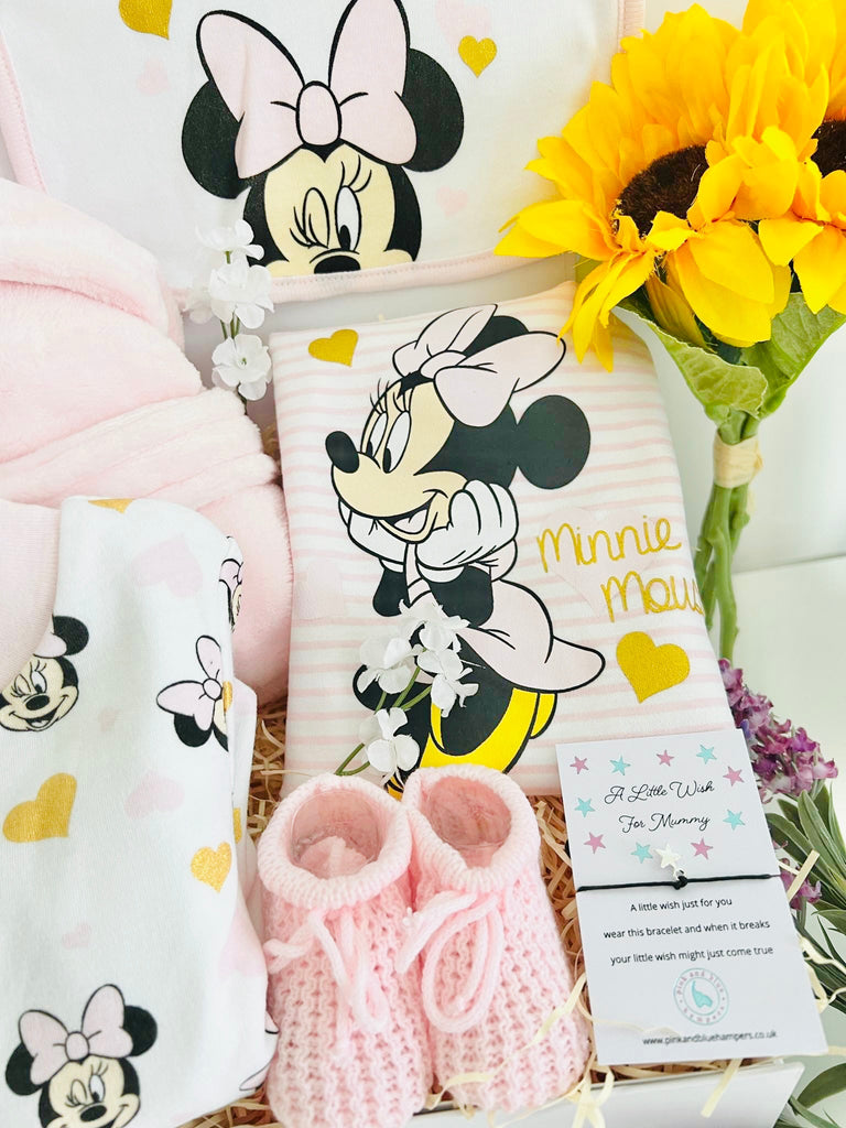 Gorgeous Minnie Mouse Baby Girl Hamper - Pink and Blue Hampers