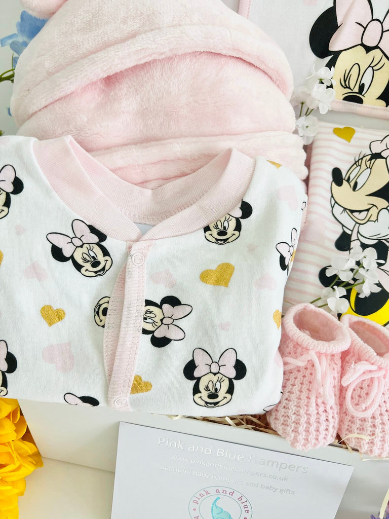 Gorgeous Minnie Mouse Baby Girl Hamper - Pink and Blue Hampers