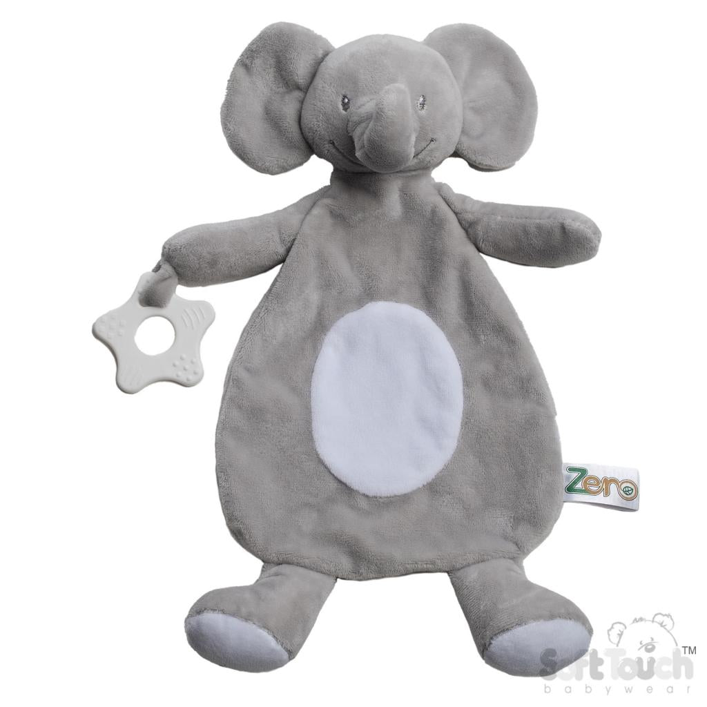 Grey Elephant Teething Ring Comforter - Pink and Blue Hampers