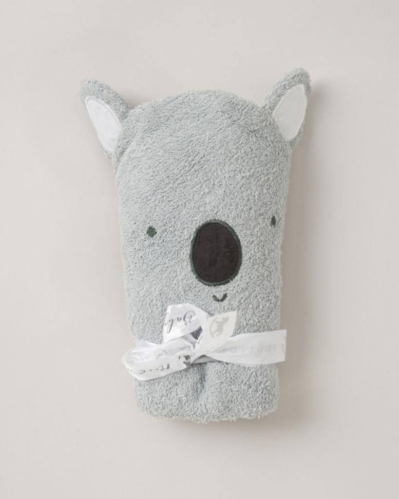 Grey Hooded Koala Baby Towel - Pink and Blue Hampers