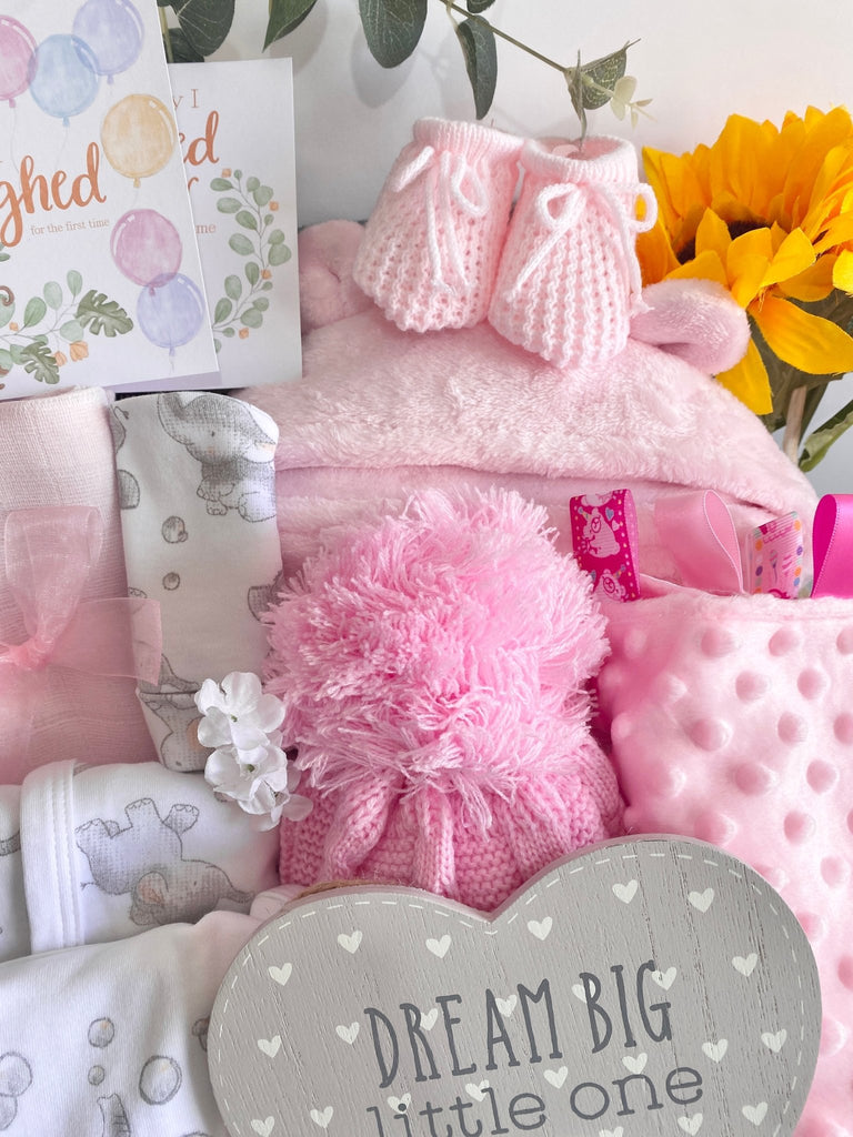 Luxurious Large Baby Girl Elephant friends Baby Hamper - Pink and Blue Hampers