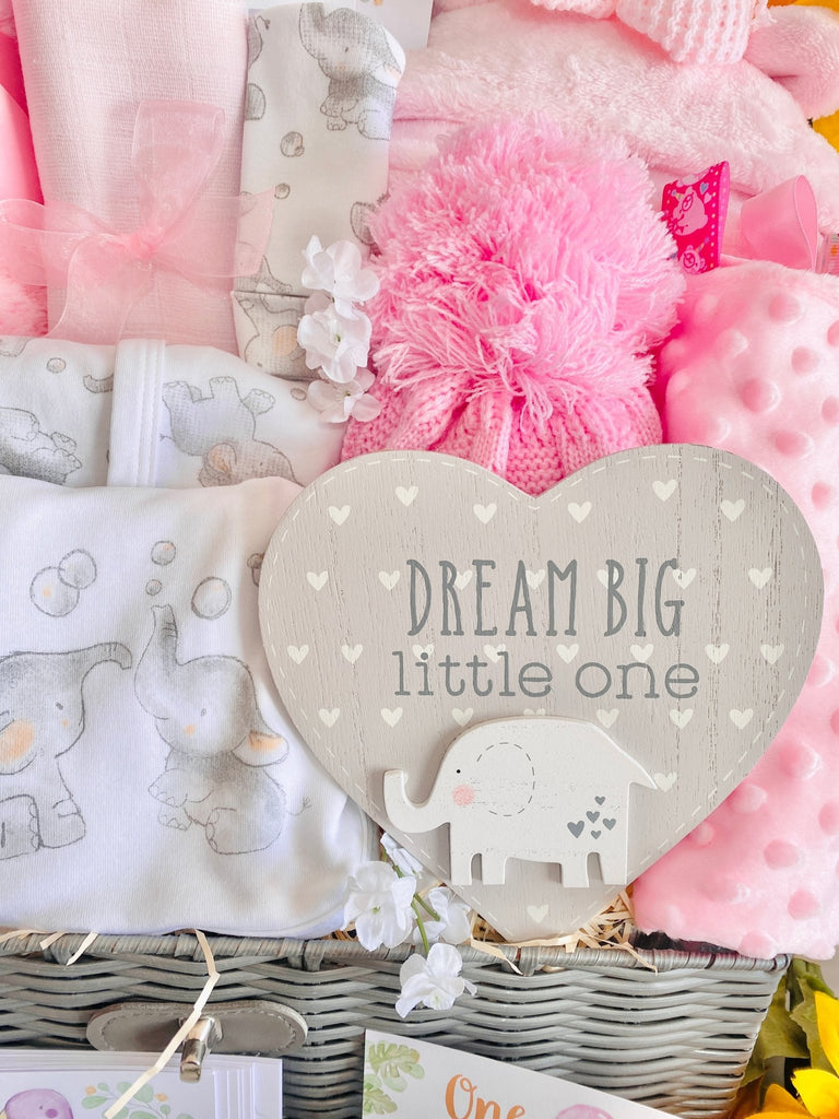 Luxurious Large Baby Girl Elephant friends Baby Hamper - Pink and Blue Hampers