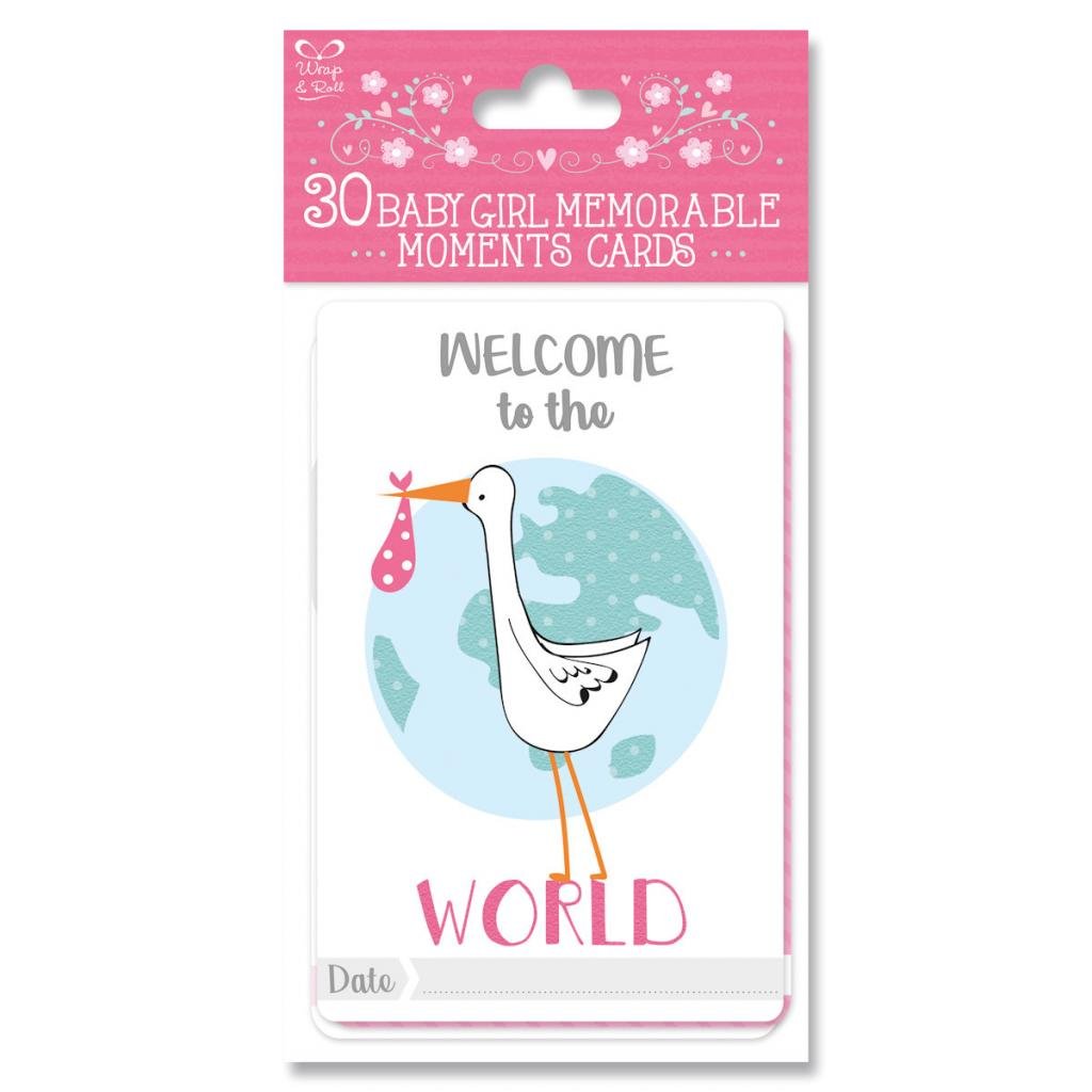 Milestone Cards - Baby Girl Memorable Moments Cards - Pink and Blue Hampers