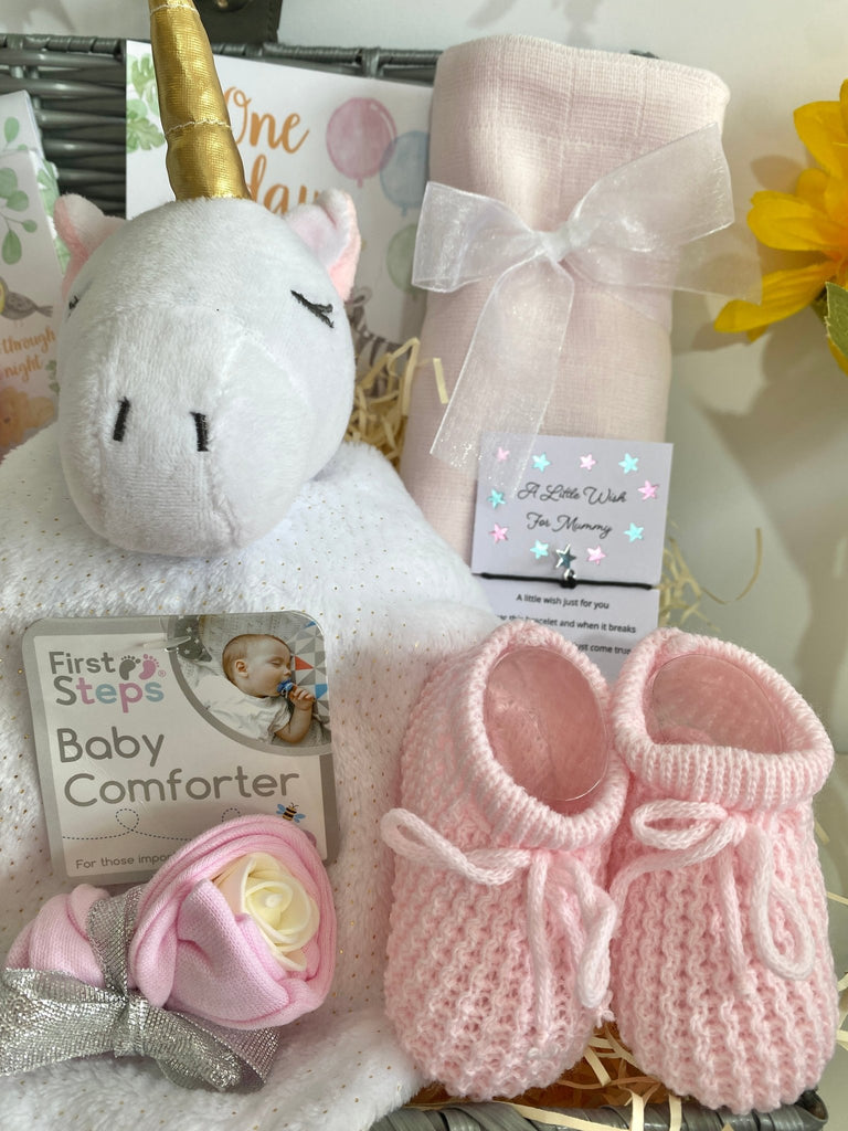 Mum To Be Baby Hamper Gift - Sparkly Unicorn - Pink and Blue Hampers