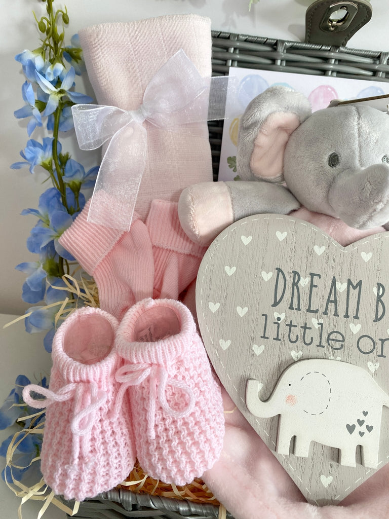 Mum To Be Hamper Basket - Dream Big Baby Girl - Pink and Blue Hampers