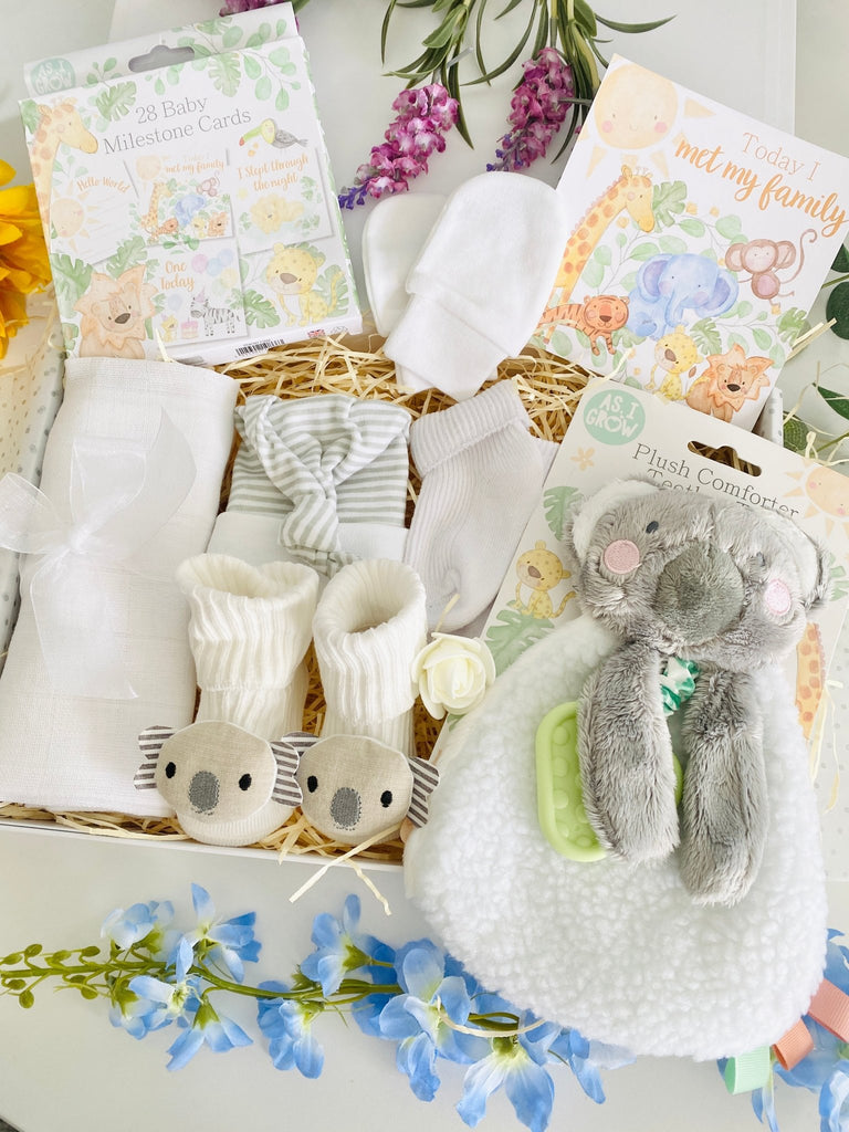 Mummy To Be Gift - Cute Koala & Jungle Friends - Pink and Blue Hampers