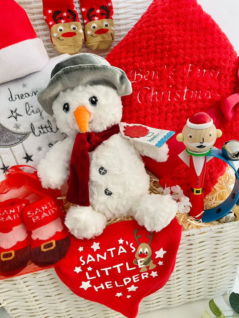 My First Christmas Hamper - Santa & Snowman - Pink and Blue Hampers