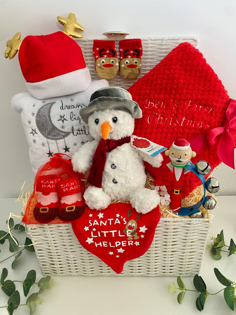 My First Christmas Hamper - Santa & Snowman - Pink and Blue Hampers