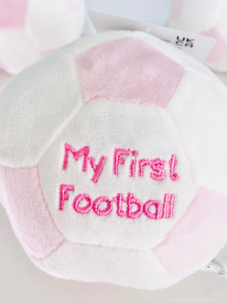 My First Football Pink Baby Rattle - Pink and Blue Hampers