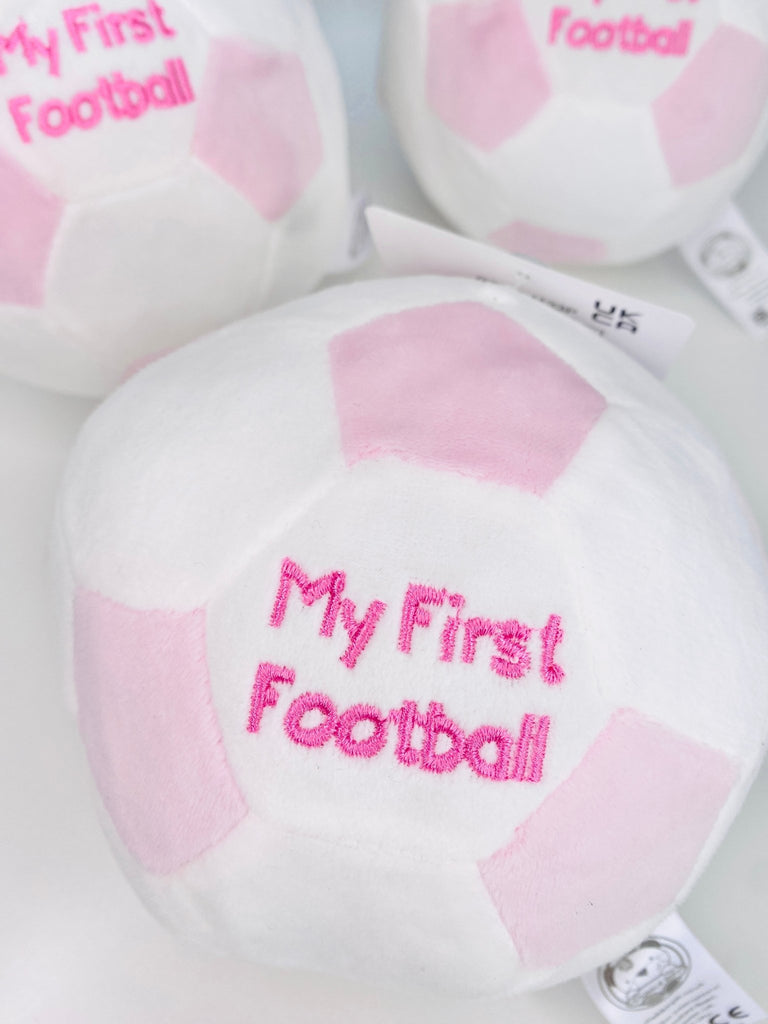 My First Football Pink Baby Rattle - Pink and Blue Hampers