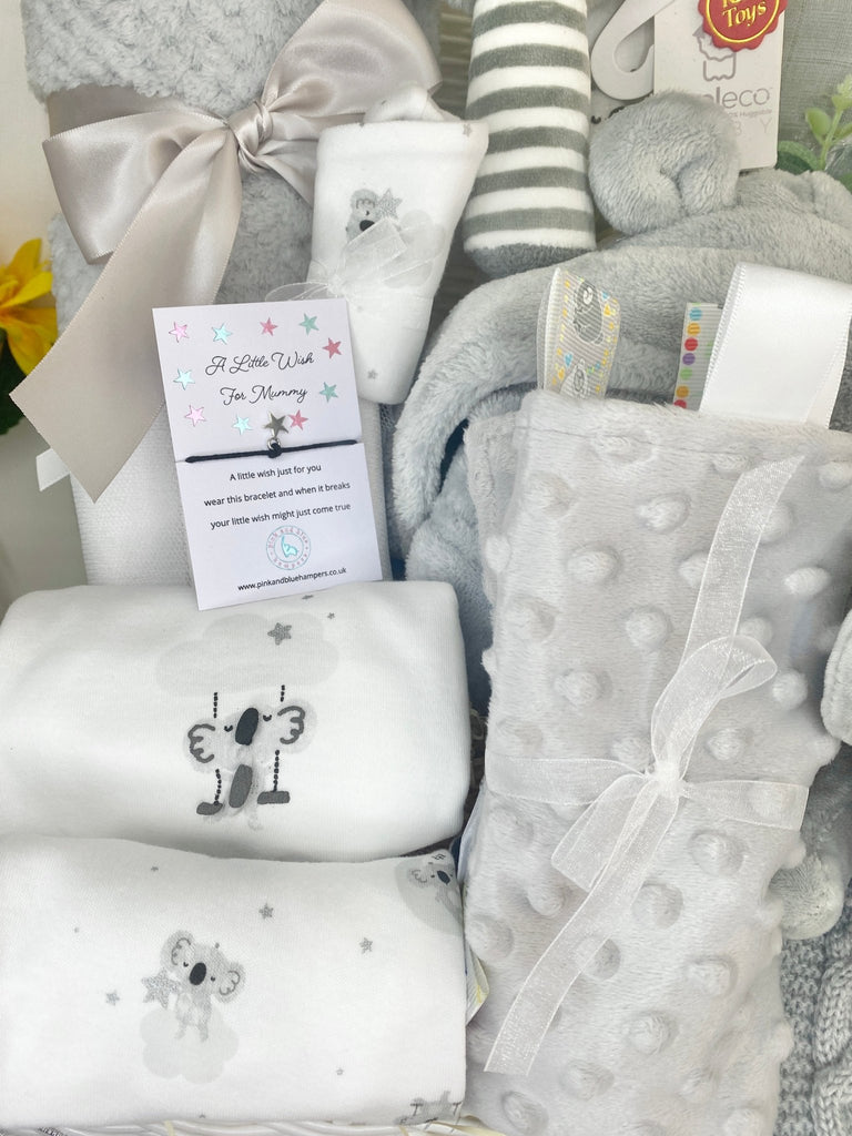 New Mum Hamper Gift Basket - Cute Koala I Love You - Pink and Blue Hampers