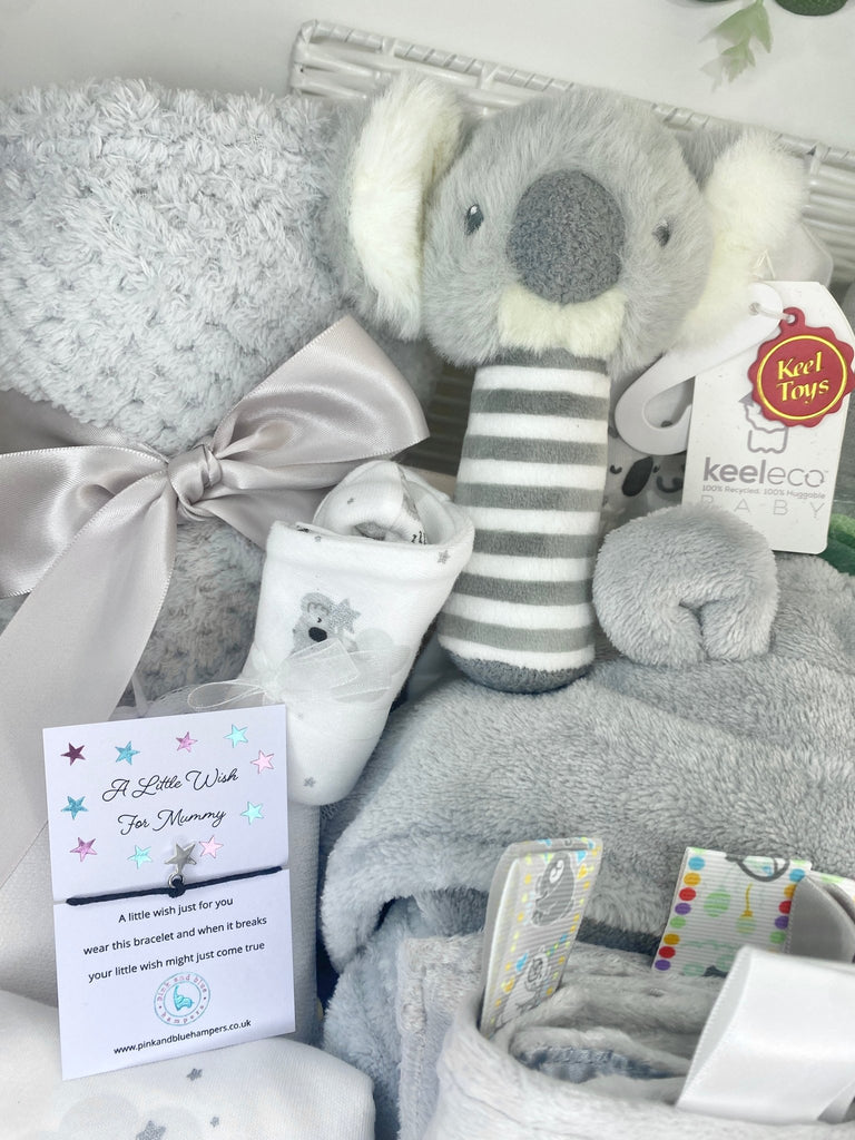 New Mum Hamper Gift Basket - Cute Koala I Love You - Pink and Blue Hampers